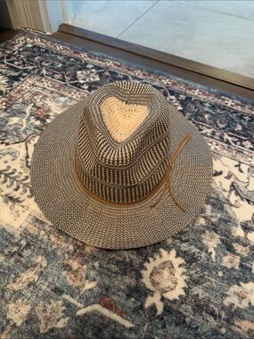 Vince Camuto Woven Straw Fedora Hat with Faux Leather Band - Natural & Black